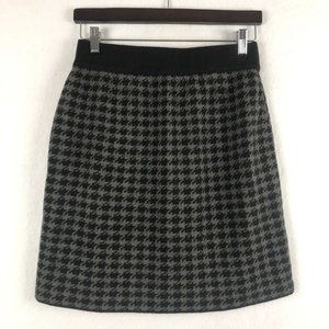 Willi Smith Women's Size Medium Black Grey Houndstooth Wool Blend Knit Skirt